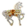 Liberty Horse Brooch ~ White with Topaz