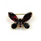 Butterfly Small Pin ~ Ruby Black