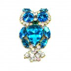 Owl Pin Medium ~ Aqua*