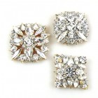 3 pc. Rhinestone Buttons Collection ~ Clear Crystal