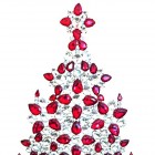 37 cm XXL Festive Xmas Tree Decoration ~ Clear Crystal Red*