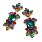 Iris Grande Clips Earrings ~ Extra Green and Vitrail*