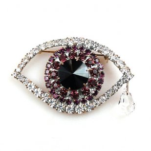 Purple Eye ~ Wonderful Rhinestone Brooch