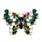 Butterfly Multicolor Brooch ~ Emerald Vitrail*