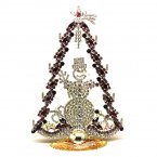 Decoration Xmas Tree with Snowman 22cm ~ Aqua Clear*