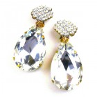 Big Drops Earrings #1 Clips ~ Clear Crystal