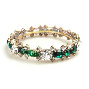 Tropicana Bangle Bracelet ~ Emerald Clear Crystal