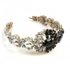 Aztec Sun Headband Tiara ~ Clear Crystal and Black