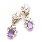 Timeless Clips on Earrings ~ Crystal with Violet