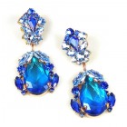 Iris Earrings Pierced ~ Extra Blue Sapphire