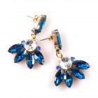 Dione Earrings Pierced ~ Blue with Clear*