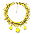 Raindrops Necklace ~ Opaque Yellow and Jonquil