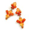Bubbles Earrings for Pierced Ears ~ Neon Orange