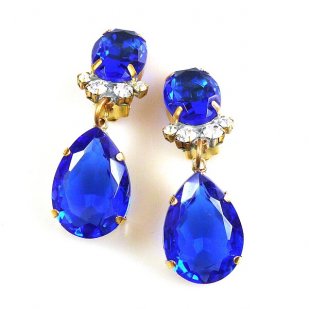 Effervescence Earrings with Clips ~ Blue