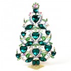 2021 Xmas Tree Decoration 23cm Hearts ~ Emerald Green Clear