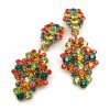 Enigma Earrings with Clips ~ Green Topaz Red