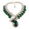 Extra Big Paradise Lost Necklace ~ Crystal with Emerald