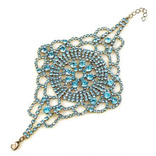 Aisha Bracelet Aqua ~ Antique Gold Plated