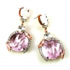 Grace Earrings Pierced ~ Extra Pink with White*