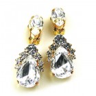 Mon Cheri Earrings Clips ~ Clear Crystal