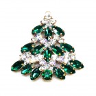Xmas Tree Brooch #10 ~ Emerald Clear*