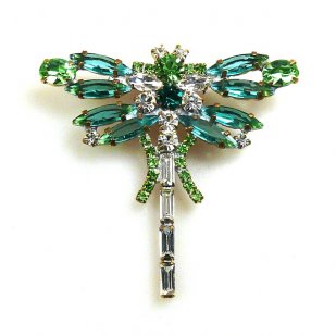 Dragonfly Navette #3 ~ Green Emerald