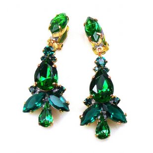 Sophia Earrings Clips ~ Emerald