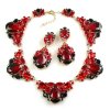 Iris Necklace Set ~ Red and Black