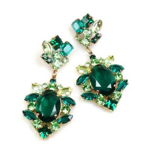 Sweet Temptation Earrings Pierced ~ Emerald with Green