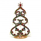 Hearts Standing Xmas Tree with Beads 16cm ~ Red Emerald Clear*