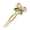 Hairpin Bobbi with Butterfly ~ Pink Green