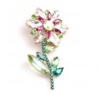 Flower Brooch ~ Crystal Amethyst