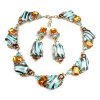 Fountain Necklace and Earrings ~ Blue Moon Fountain Necklace and Earrings ~ Blue Moon