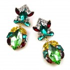 Floralie Earrings Pierced ~ Green Multicolor*