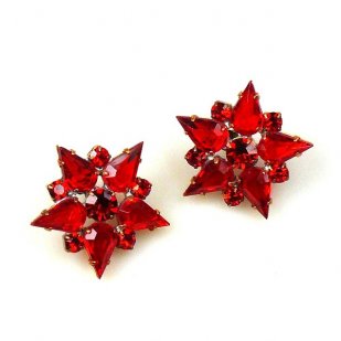True Love Earrings Pierced ~ Ruby Red