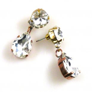 Droplets Earrings Pierced ~ Clear Crystal*