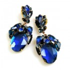 Fiore Pierced Earrings ~ Blue Ovals with Montana Blue