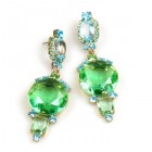 Taj Mahal Earrings Pierced ~ Green with Aqua