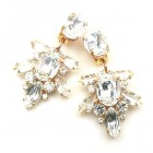 Xantypa Earrings Clips ~ Clear Crystal