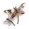 Two Dragonflies Pin ~ Amethyst