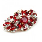 Empress Barrette Hairclasp ~ Ruby Red with Clear Crystal