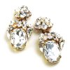 Fiore Clips Earrings ~ Clear Crystal