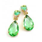 Pears Earrings Clips ~ Green