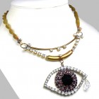 Purple Eye ~ Wonderful Rhinestone Necklace