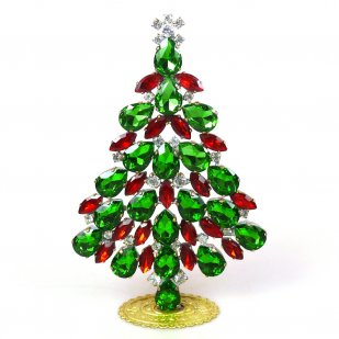 Xmas Teardrops Tree Standing Decoration 15cm ~ Green Red*