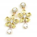 Flowers Earrings Clips-on ~ Yellow Jonquil