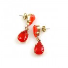 Droplets Earrings for Pierced Ears ~ Hyacinth Opaque Orange