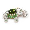 Elephant Pin ~ Green Clear Crystal