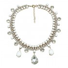 Raindrops Necklace ~ White Opaque Crystal