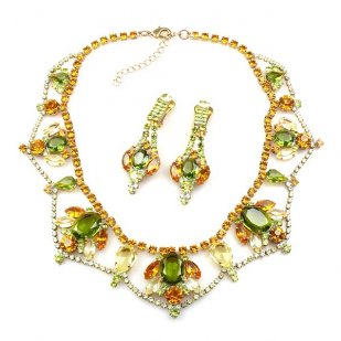 Roxanne Lite Set with Earrings ~ Olive with Topaz